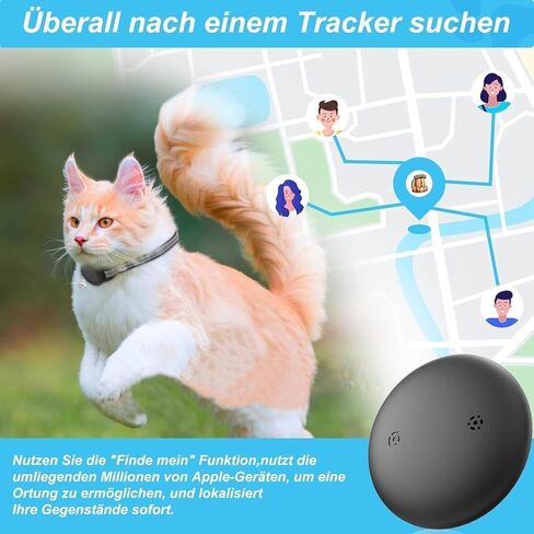 جهاز تعقب GPS للقطط، حزمة واحدة، جهاز تعقب صغير للقطط بنظام تحديد المواقع العالمي (GPS)، جهاز تعقب نشاط الحيوانات الأليفة الذكي، بدون رسوم شهرية، متوافق مع Apple Find My (iOS فقط)، مضاد للفقد، علامة Finder للمركبات والحيوانات الأليفة والأطفال والعناصر in Kuwait