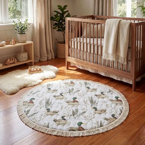 AceOrbit Baby Play Mat 40" x 40" Mallard Ducks Baby Tummy Time Playmat Soft Thickened Anti-Slip Reversible Floor Crawling Mat for Boys Girls Toddlers Infants Mallard Ducks Nursery Decor in Kuwait