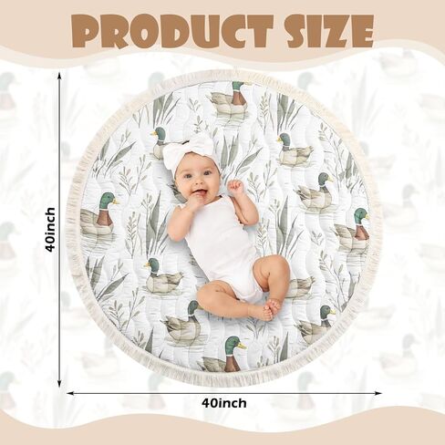 AceOrbit Baby Play Mat 40" x 40" Mallard Ducks Baby Tummy Time Playmat Soft Thickened Anti-Slip Reversible Floor Crawling Mat for Boys Girls Toddlers Infants Mallard Ducks Nursery Decor in Kuwait