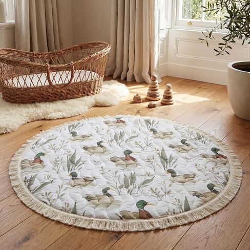 AceOrbit Baby Play Mat 40" x 40" Mallard Ducks Baby Tummy Time Playmat Soft Thickened Anti-Slip Reversible Floor Crawling Mat for Boys Girls Toddlers Infants Mallard Ducks Nursery Decor in Kuwait