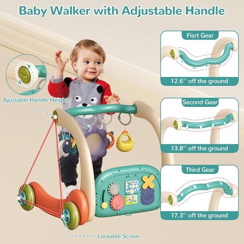 3 in 1 Baby Play Mat Gym, Kick and Play Piano Gym with Music Light, Activity Tummy Time Play mat with 5 Learning Sensory Toys, Infant Gifts for Newborn Baby Toddler 0-14 Months in Kuwait