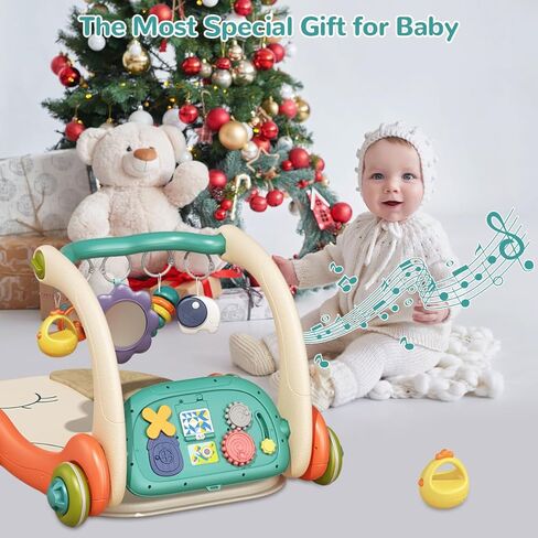 3 in 1 Baby Play Mat Gym, Kick and Play Piano Gym with Music Light, Activity Tummy Time Play mat with 5 Learning Sensory Toys, Infant Gifts for Newborn Baby Toddler 0-14 Months in Kuwait