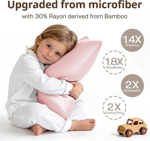MR&HM Breathable Pillowcase 13"x18" Travel Pillow Case Set of 2, Ultra Soft Pillow Covers, Moisture-Wicking & Skin-Friendly, Envelope Closure (Pink) in Kuwait