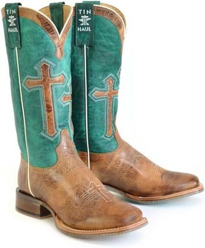 حذاء Tin Haul نسائي Crucifix Western ذو مقدمة مربعة واسعة - 14-021-0007-1543 BR 9 M US بني in Kuwait