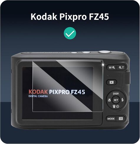 3-Pack Screen Protector for Kodak Pixpro FZ45 Camera, Tempered Glass Film, Impact-Protection, HD, Anti-Shatter, Anti-Scratch, 9H Hardness, 2.5D Curved Edges, Case Friendly, Bubble Free in Kuwait