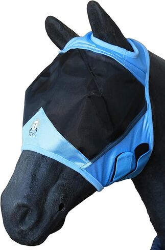 T TEKE Fine Mesh Horse Fly Mask w/No Ears, UV Blocking 3D Eye Visor with Extra Fleece Cushioned Forehead, Protection from Insect Pests in Kuwait
