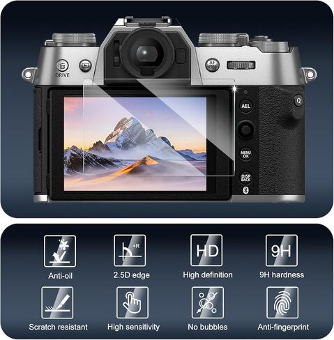 3-Pack Screen Protector for Fujifilm X-T50/X-E5/X-M5 Camera, Tempered Glass Film, Impact-Protection, HD, Anti-Shatter, Anti-Scratch, 9H Hardness, 2.5D Curved Edges, Case Friendly, Bubble Free in Kuwait