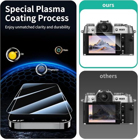 3-Pack Screen Protector for Fujifilm X-T50/X-E5/X-M5 Camera, Tempered Glass Film, Impact-Protection, HD, Anti-Shatter, Anti-Scratch, 9H Hardness, 2.5D Curved Edges, Case Friendly, Bubble Free in Kuwait