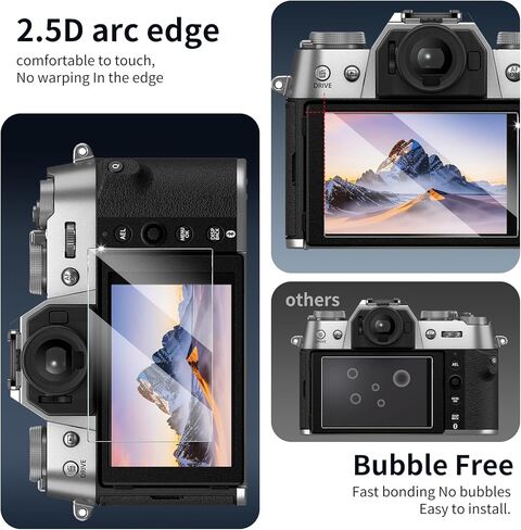 3-Pack Screen Protector for Fujifilm X-T50/X-E5/X-M5 Camera, Tempered Glass Film, Impact-Protection, HD, Anti-Shatter, Anti-Scratch, 9H Hardness, 2.5D Curved Edges, Case Friendly, Bubble Free in Kuwait