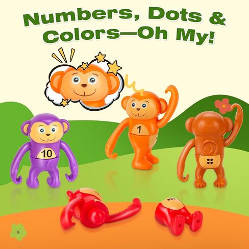 لعبة عدد 10 قطع من Monkey Doos - قرد معلق تعليمي للأطفال من عمر 18 شهرًا فما فوق إلى 10 سنوات، لعب بين الوالدين والطفل، ديكور وتخفيف التوتر، هدية آمنة لمرحلة ما قبل المدرسة in Kuwait