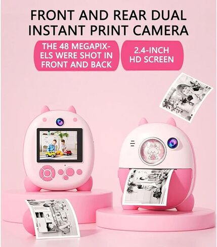 كاميرا EBTOOLS للطباعة الفورية، عدسة مزدوجة 48 ميجابكسل 1080P HD مع شاشة 2.4 بوصة وشحن من النوع C، لتسجيل الحياة وتخصيص الصور in Kuwait