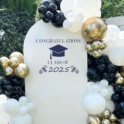 Congratulations Class of 2026 Decal - Graduation Party Decoration Supplies Wall Stickers, Class of 2026 Wall Decal, Black Design with Graduation Cap, Cap Sign Balloon Arch Wall Sticker in Saudi Arabia