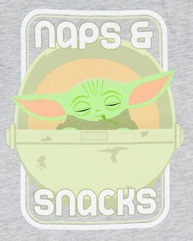 تي شيرت للأطفال مطبوع عليه رسومات Star Wars للفتيات Baby Grogu Naps & Snacks بأكمام قصيرة in Kuwait