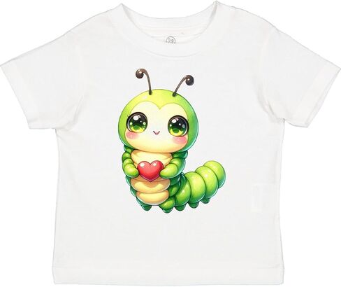 inktastic Cute Kawaii Caterpillar with Heart Toddler T-Shirt in Saudi Arabia