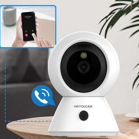 Indoor WiFi Camera with App Control, 360 Pan Tilt Room Monitor, Two Way Audio Night Vision Smart Motion Detection Human Detection 1080P 2.4GHz WiFi Micro SD and Cloud Storage for Indoor Home Use in Kuwait
