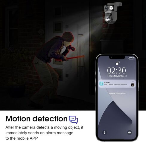 كاميرا مراقبة منزلية H4 مزدوجة العدسة PTZ WiFi 1080P، تسجيل 24/7 IP65 كاميرا داخلية وخارجية مقاومة للماء مع كشف الحركة، صوت ثنائي الاتجاه، رؤية ليلية ملونة وتخزين سحابي in Kuwait