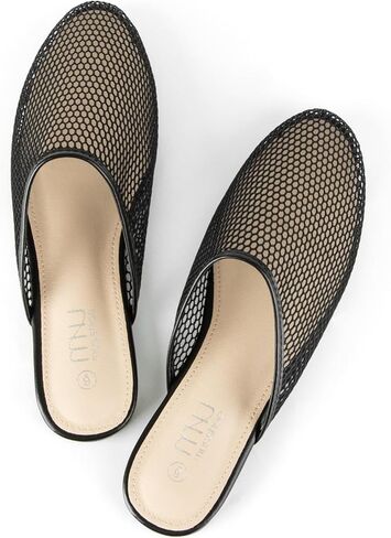 MUSSHOE Comfortable Mesh Mules for Women: Breathable Slip On Round Toe Backless Loafers in Saudi Arabia