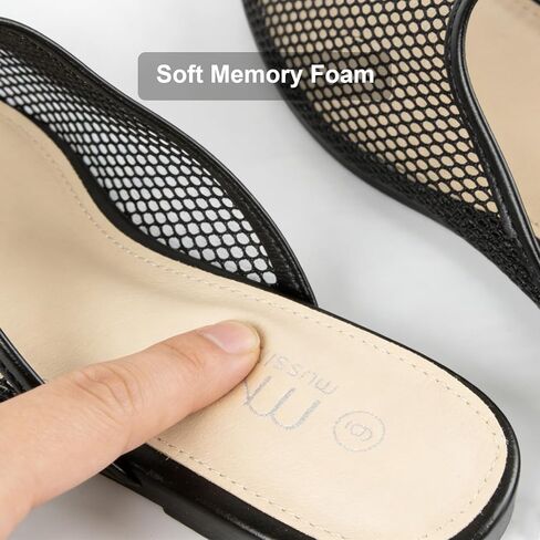 MUSSHOE Comfortable Mesh Mules for Women: Breathable Slip On Round Toe Backless Loafers in Saudi Arabia