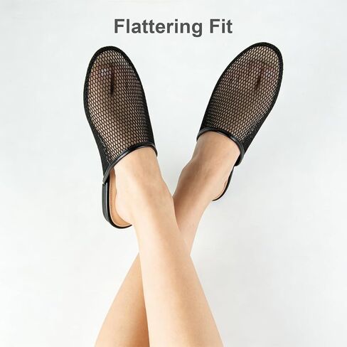 MUSSHOE Comfortable Mesh Mules for Women: Breathable Slip On Round Toe Backless Loafers in Saudi Arabia
