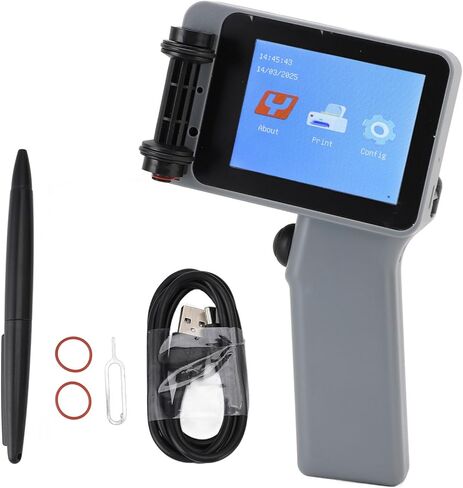 Sorandy Handheld Inkjet Printer, 4.3 Inch HD LED Touchscreen, Intelligent 4 Core CPU Printer with Smart Function, Ideal for Plastic Bottles, Wood, Acrylic, Fabric, Paper, Textiles & in Kuwait