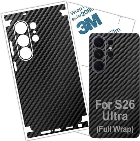 طبقة فينيل من ألياف الكربون S23 Ultra Skin Wrap 3M واقية لهاتف Galaxy (جلد ملتف بالكامل) in Kuwait