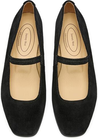 Journey West Women's Lightweight Comfortable Leather Mary Jane Flats, Comfortable Slip On Walking Shoes, Premium Business Casual Dress Shoes in Kuwait