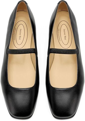 Journey West Women's Lightweight Comfortable Leather Mary Jane Flats, Comfortable Slip On Walking Shoes, Premium Business Casual Dress Shoes in Saudi Arabia