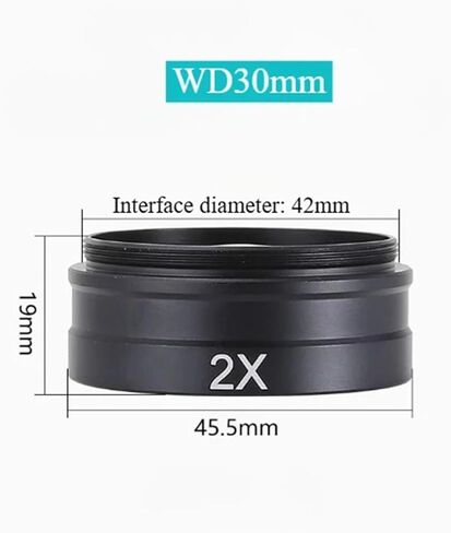 0.3X 0.5X 0.75X 1X 1.5X 2X M42 عدسة موضوعية مساعدة عدسة بارلو 42 مم خيط لمجهر ستيريو نفاذية الضوء العالية (2X 1 قطعة) in Kuwait