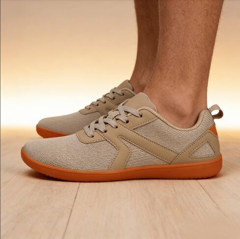 Women's Minimalist Barefoot Sneakers | Wide Toe Box Casual Walking Shoes Khaki in Kuwait