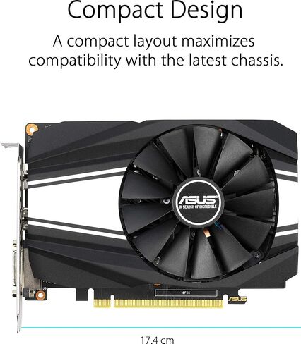 بطاقة رسومات Asus GeForce GTX 1650 Overclocked 4GB Dual-Fan Edition VR Ready HDMI DP 1.4 DVI (Dual-GTX1650-O4G) (متجددة) in Kuwait