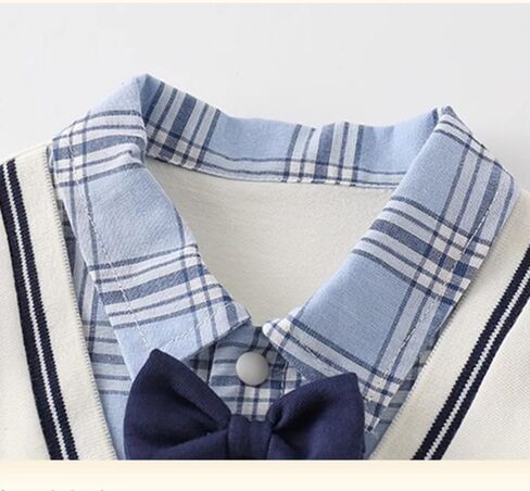 Newborn Baby Boy Summer Romper Dachshund Preppy Fake 2-Piece Outfit Cotton Infant Jumpsuit in Saudi Arabia