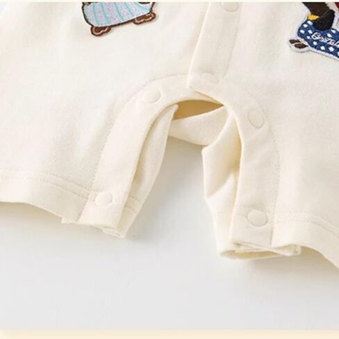 Newborn Baby Boy Summer Romper Dachshund Preppy Fake 2-Piece Outfit Cotton Infant Jumpsuit in Saudi Arabia