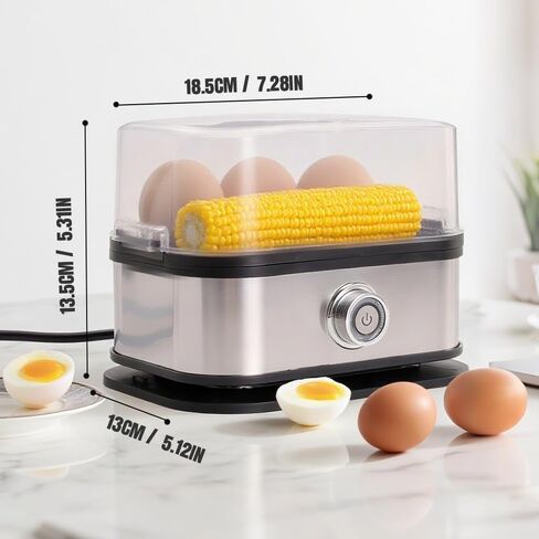 Egg Cooker,2025 New Rapid Egg Cooker 6 Egg Capacity, Soft, Medium, Hard Boiled, Poacher, Stainless Steel Electric Eggs Cooker,Or Hard-Boiled Eggs, Rapid Cook Time, Auto Shut-Off & Boil-Dry Protection in Saudi Arabia