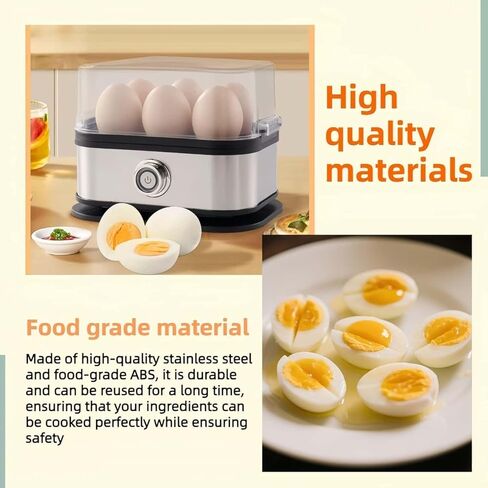 Egg Cooker,2025 New Rapid Egg Cooker 6 Egg Capacity, Soft, Medium, Hard Boiled, Poacher, Stainless Steel Electric Eggs Cooker,Or Hard-Boiled Eggs, Rapid Cook Time, Auto Shut-Off & Boil-Dry Protection in Saudi Arabia