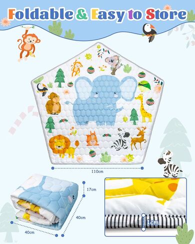 Playpen Mat Compatible with Funsland Baby Playpen Pop-up Tent - Soft Non Slip Pentagonal Play Mat in Kuwait