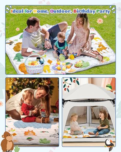 Playpen Mat Compatible with Funsland Baby Playpen Pop-up Tent - Soft Non Slip Pentagonal Play Mat in Kuwait