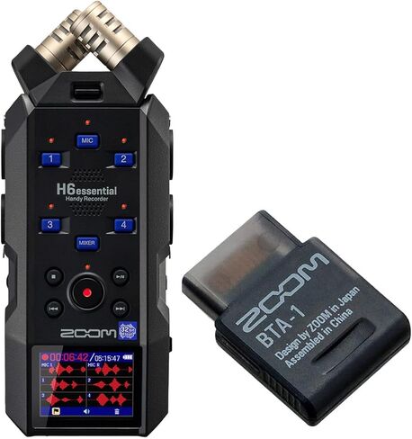 Zoom H6essential 6-Track 32-Bit Float Handy Recorder, Bundle with Bluetooth Adapter in Kuwait