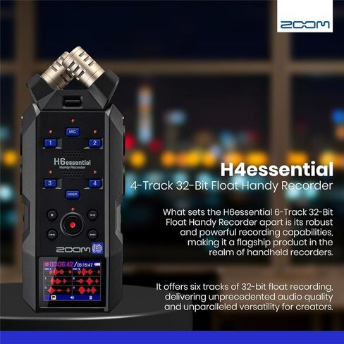 Zoom H6essential 6-Track 32-Bit Float Handy Recorder, Bundle with Bluetooth Adapter in Kuwait