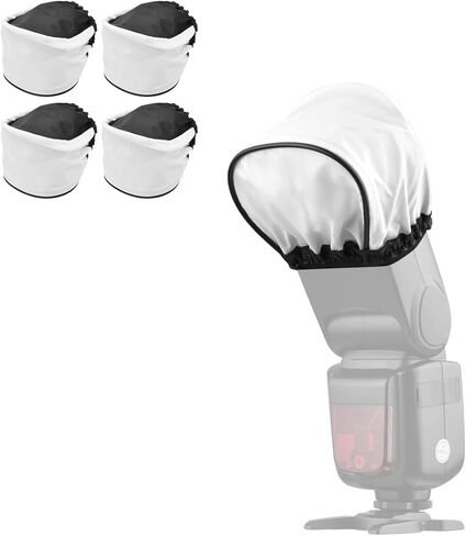 Gugxiom Universal Flash Diffuser for Camera, Foldable Softbox Light Modifier with Silver Reflector. Elastic Portable Photography Accessory for Portraits and Weddings (8pcs) in Kuwait
