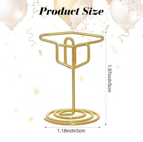 30 Pcs Grad Cap Graduation Picture Display Graduation Party Grad Cap Cards Holders Clips for Centerpieces Graduation Table Wedding Reception (30, Gold) in Kuwait