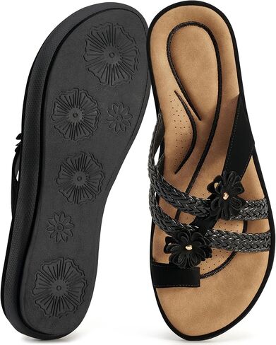 Flat Sandals for Women 2026: Summer Dressy Slides Comfortable Cushioned Slip On Shoes for Casual Vacation in Kuwait