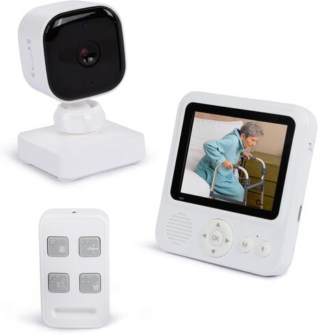 Smart Caregiver Video Monitor for Elderly Care and Caregivers, Portable, Rechargeable, Infrared Night Vision, Secure Connection, No WiFi in Kuwait
