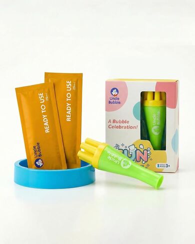 Uncle Bubble Blower for Kids and Toddlers, Mini Bubble Blower Makes Thousands of Bubbles Ease, Plastic Reduction Version in Saudi Arabia