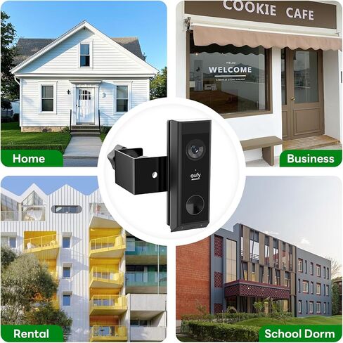 Anti-Theft Video Doorbell Mount for Eufy E340 Camera, Fully Metal Mounting Bracket, Anti-Blocks Motion Sensor, No Drilling Adjustable Accessories Mount for Houses/Apartments/Rentals-1 Pack in Kuwait