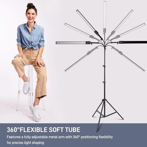 Photography Studio LED Lighting Kit with Adjustable Stand & Soft Tube, Ideal for Studio, Beauty & Tattoo Applications in Kuwait
