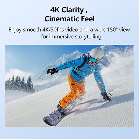 4K Mini Body Camera with 128GB Card,Thumb Action Cam with WiFi, 150° Wearable Hands-Free Chest Recording POV Camera - Magnetic Personal Clip On Camcorder for Cycling/Travel/Outoor/Work (Black) in Kuwait