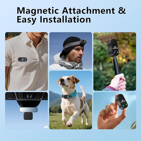 4K Mini Body Camera with 128GB Card,Thumb Action Cam with WiFi, 150° Wearable Hands-Free Chest Recording POV Camera - Magnetic Personal Clip On Camcorder for Cycling/Travel/Outoor/Work (Black) in Kuwait