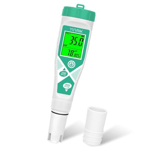 YINMIK EC Salt TDS Meter 4 in 1 Conductivity TDS Salinity Temperature Meter for Hydroponics, Waterproof PPM Water Tester with Backlit for Nutrients, Aquarium, DWC Growing System, Aquaponics, Pool in Saudi Arabia