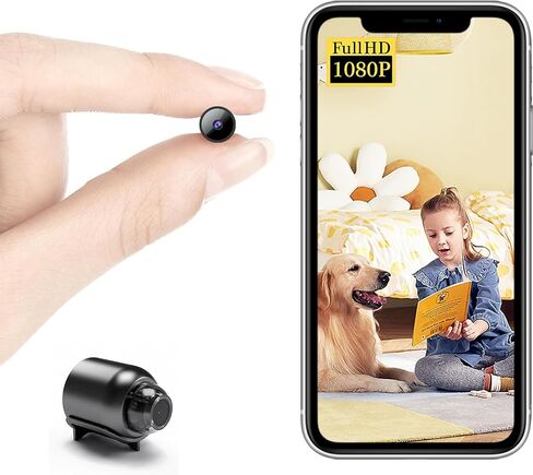 أصغر كاميرا واي فاي لاسلكية، كاميرا تجسس صغيرة، كاميرا محمولة HD1080P مع تسجيل فيديو رؤية ليلية للتغذية المباشرة، كشف الحركة، تخزين سحابي للأمان مع تطبيق iOS Android، للاستخدام الخارجي/الداخلي in Kuwait