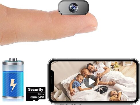 【Free 64G】Wireless Wifi Ultra Mini Camera,4KHD Live Video,Pocket-Sized-Compact Tiny Security Cam,No Need Wifi Camera with Night Vision & Motion Detection,Nanny Cam for Home,Baby Monitor,Pet Monitor in Kuwait
